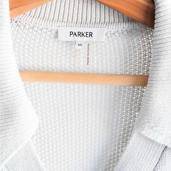 Parker Women's Creamy Gray Cable Knit Cardigan Size XS - Picture 6 of 10